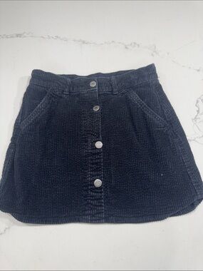 Old Navy Black Corduroy Button-Front Mini Skirt